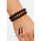 Kit 2 Pulseira BetaWears Pedra Natural 8mm Unissex Artesanal