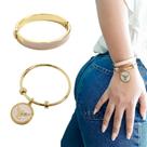 Kit 2 Pulseira Bracelete Espirito Santo Semijoia Feminina Kit 2 Pulseira Bracelete Espirito Santo Semijoia Feminina