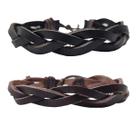 Kit 2 Pulseira Bracelete Masculina Casual Trançado Ajustável