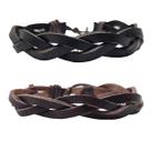 Kit 2 Pulseira Bracelete Masculina Casual Trançado Ajustável