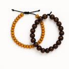 Kit 2 Pulseira de Madeira 8mm Estilo Natural com Elegância