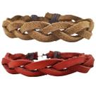 Kit 2 Pulseira Masculina Trançado Bracelete Casual Ajustável