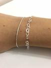 Kit 2 Pulseiras Coração E Veneziana Infantil 15cm Prata 925