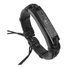 Kit 2 Pulseiras De Couro Brand Preto Com Oração Pai Nosso