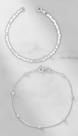 Kit 2 Pulseiras Delicadas Elo Coração Bolinhas Prata 925