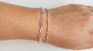 Kit 2 Pulseiras Femininas Coração Bolinha Maciça Prata 925