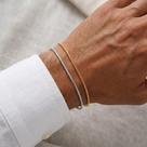 Kit 2 Pulseiras Masculina Feminina Fina Grumet Flat Aço Inox Kit 2 Pulseiras Masculina Feminina Fina Grumet Flat Aço Inox