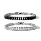 Kit 2 Pulseiras Riviera Preto E Branco Zircônia 5mm Comprimento:18 cm Kit 2 Pulseiras Riviera Preto E Branco Zircônia 5mm Comprimento:18 cm
