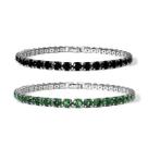 Kit 2 Pulseiras Riviera Preto E Verde Zircônia 4mm Comprimento:20 cm Kit 2 Pulseiras Riviera Preto E Verde Zircônia 4mm Comprimento:20 cm