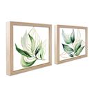 kit 2 quadro decorativo banheiro, lavabo, toalete, wc, flores, verde, boho, moderno com moldura 20cm