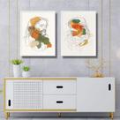 Kit 2 Quadros Abstratos Boho - Jesus 33x24cm - com vidro