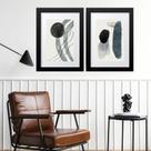 kit 2 Quadros Abstratos Cinza Grandes - 60x48cm kit 2 Quadros Abstratos Cinza Grandes - 60x48cm