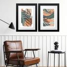 kit 2 Quadros Abstratos Folhas- 60x48cm kit 2 Quadros Abstratos Folhas- 60x48cm