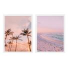 kit 2 Quadros Anoitecer Na Praia 24x18cm kit 2 Quadros Anoitecer Na Praia 24x18cm