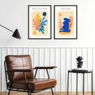 Kit 2 Quadros Arte Matisse Eclipse e The Sky 24x18cm