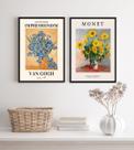 Kit 2 Quadros Artes Monet E Van Gogh- Flores 45x34cm