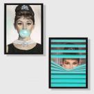 Kit 2 Quadros Audrey Tifanny 45x34cm Kit 2 Quadros Audrey Tifanny 45x34cm