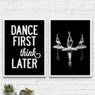 Kit 2 Quadros Bailarinas Dance 24x18cm