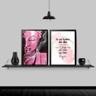 Kit 2 Quadros Buda Rosa Dias Que Orei 45x34cm - com vidro Kit 2 Quadros Buda Rosa Dias Que Orei 45x34cm - com vidro
