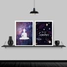 Kit 2 Quadros Buda Siga Seus Sonhos 45x34cm - com vidro