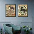 Kit 2 Quadros Cartas Tarot - Gatos 45x34cm