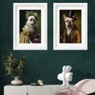 Kit 2 Quadros Casal Bulldogs Franceses - 60x48cm