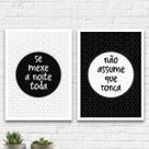 kit 2 Quadros Casal Ronca E Se Mexe 24x18cm - com vidro