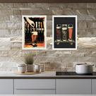 Kit 2 Quadros Cerveja Vintage - Pub 45x34cm - com vidro