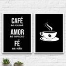 Kit 2 Quadros Decoração Cantinho Do Café 45x34cm - com vidro Kit 2 Quadros Decoração Cantinho Do Café 45x34cm - com vidro