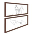 Kit 2 Quadros Decoração Casal Família Filhos Decoração Quarto Sala com Moldura
