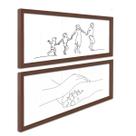 Kit 2 Quadros Decoração Casal Família Filhos Decoração Quarto Sala com Moldura