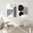 Kit 2 Quadros Decorativos Abstratos- Tons De Cinza 24x18cm - com vidro Kit 2 Quadros Decorativos Abstratos- Tons De Cinza 24x18cm - com vidro