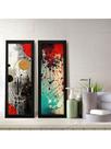 Kit 2 Quadros Decorativos Banheiro Lavabo Abstrato Jogo De Tinta