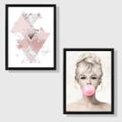 Kit 2 Quadros Decorativos Brigitte Bardot 24x18cm