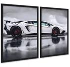Kit 2 Quadros Decorativos Carro De Luxo Esportivo 33x24cm - com vidro