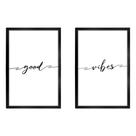 Kit 2 Quadros Decorativos Casal Frases Good Vibes 40x60cm