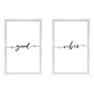 Kit 2 Quadros Decorativos Casal Frases Good Vibes 40x60cm