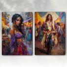 Kit 2 Quadros Decorativos Ciganos Vida Cigana Umbanda Decoração Cigana e Cigano Exclusivo