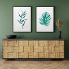 Kit 2 Quadros Decorativos com Madeira Folhas - Londrinorte Molduras
