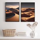 Kit 2 Quadros Decorativos Dunas- Paisagem 33x24cm - com vidro