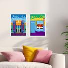Kit 2 Quadros Decorativos Estado Goiás - Brasil 24x18cm - com vidro