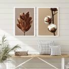Kit 2 Quadros Decorativos Flores Modernas Marrom 24x18cm Kit 2 Quadros Decorativos Flores Modernas Marrom 24x18cm