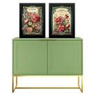Kit 2 Quadros Decorativos Flores Vintage 45x34cm