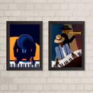 Kit 2 Quadros Decorativos Homem TocandoPiano 24x18cm Kit 2 Quadros Decorativos Homem TocandoPiano 24x18cm