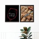 Kit 2 Quadros Decorativos Hora Do Vinho 24x18cm - com vidro Kit 2 Quadros Decorativos Hora Do Vinho 24x18cm - com vidro