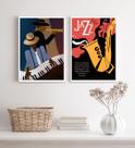 Kit 2 Quadros Decorativos Jazz Cartaz Poster 45x34cm