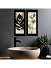 Kit 2 Quadros Decorativos Lavabo Banheiro Flores Elegantes