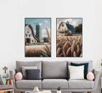 Kit 2 quadros decorativos paisagens 50x70cm sem vidro
