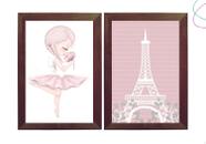 Kit 2 Quadros Decorativos - Paris e Bailarina