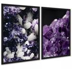 Kit 2 Quadros Decorativos Pedras - Cristais 45x34cm - com vidro